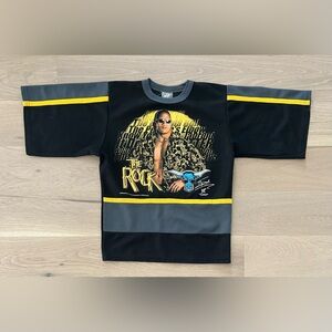 Vintage 2000 WWF WWE Happy Kids The Rock Jersey T-Shirt